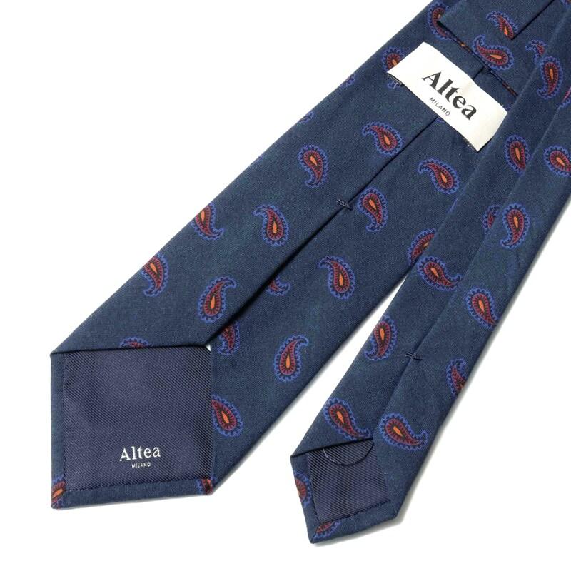 ビームスで購入　アルテア　altea リネンシルクネクタイ　ペイズリー柄ネイビー 楽天市場】altea / アルテア｜ペイズリー柄プリントシルクネクタイ