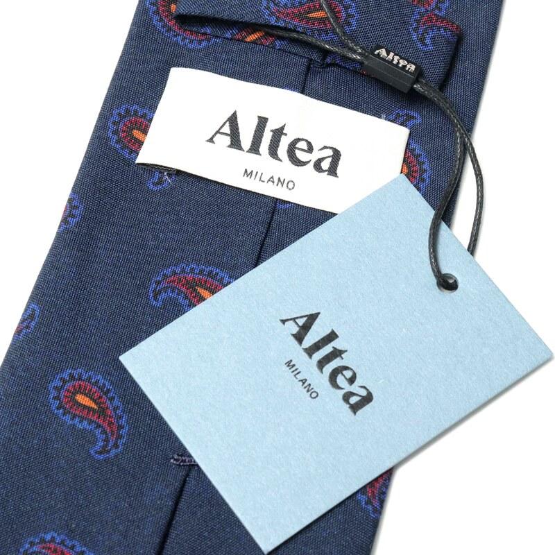 ビームスで購入　アルテア　altea リネンシルクネクタイ　ペイズリー柄ネイビー アルテア ネクタイ ドット柄 ネイビー Altea【AFI20】 - メルカリ