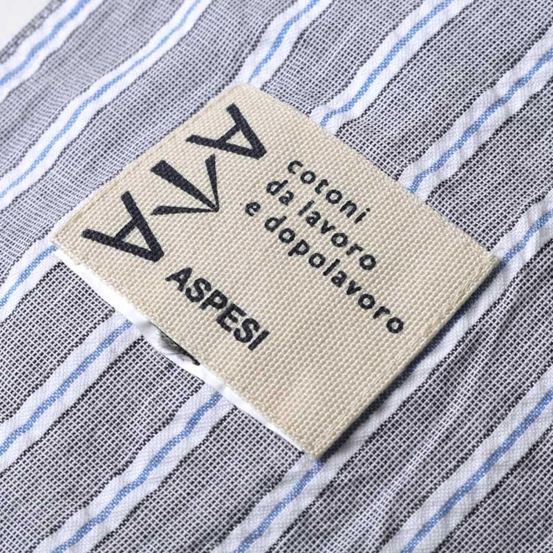 ASPESI（アスペジ） コットンシアサッカーストライプ柄シャツ