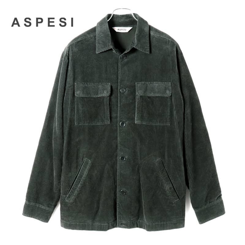 新品】ASPESI アスペジ コーデュロイジャケット L オリーブ（ASPESI 