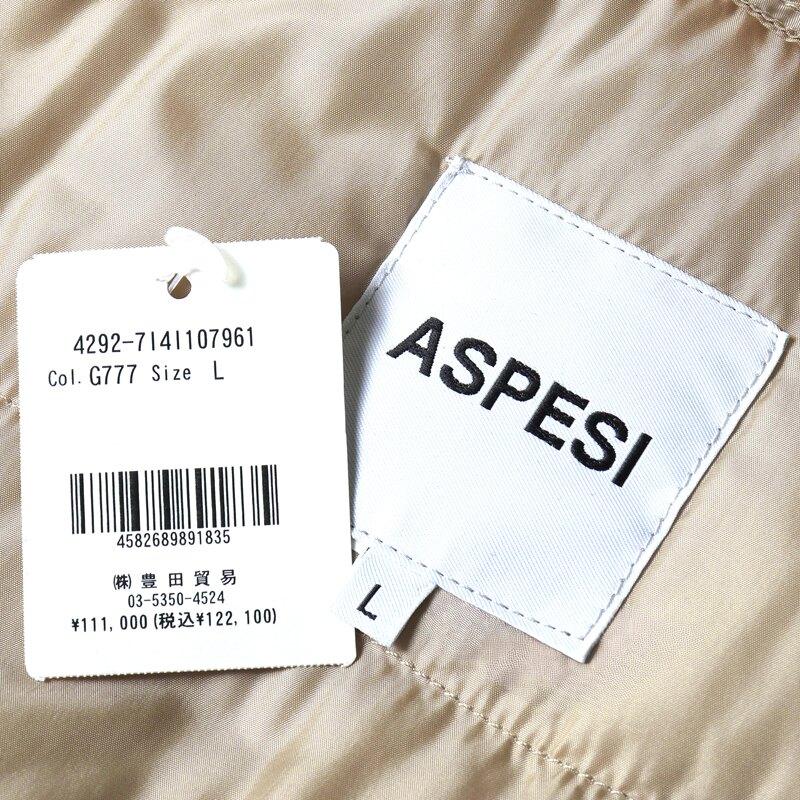 ASPESI / アスペジ 中綿入り撥水ナイロンデタッチャブルフーデッドステンカラーコート(4I10/7961) （シャンパンベージュ）の画像