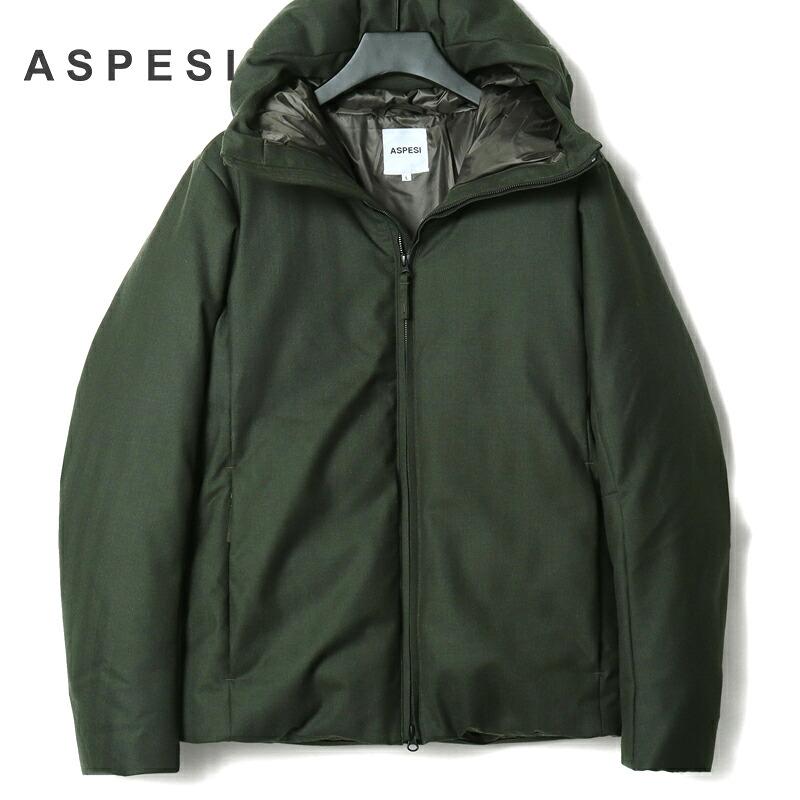 ASPESI（アスペジ） ウールヘリンボーンダブルジップダウンパーカー