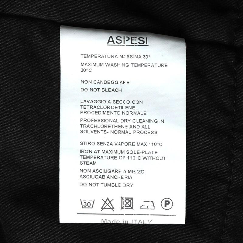 ASPESI / アスペジ 中綿入りウォッシュドコットンヘリンボーンフーデッドジャケット(CG64/L643) （ウォッシュドブラック）の画像