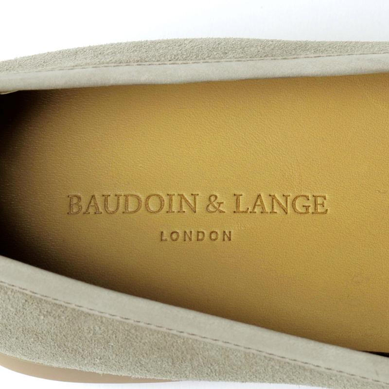 BAUDOIN & LANGE / ボードインアンドランジ カーフスエードローファー(SAGAN STRIDE) （グレージュ）の画像