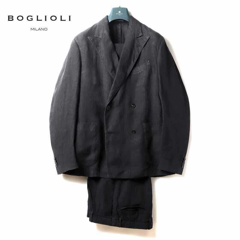 BOGLIOLI / ボリオリ ガーメントダイリネンポプリン4Bダブルスーツ