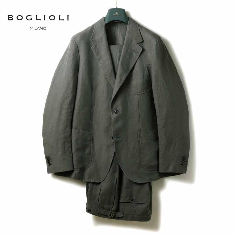 BOGLIOLI（ボリオリ） ウォッシュドリネンヘリンボーン2Bスーツ 