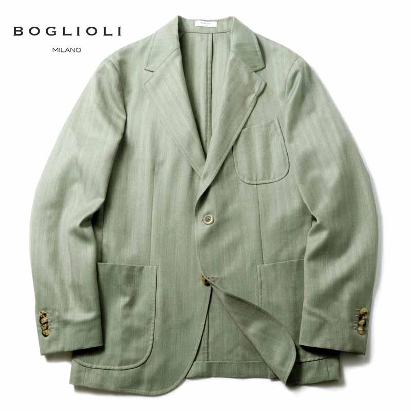 BOGLIOLI（ボリオリ） ウールシルクヘリンボーン2Bジャケット(WINDSOR