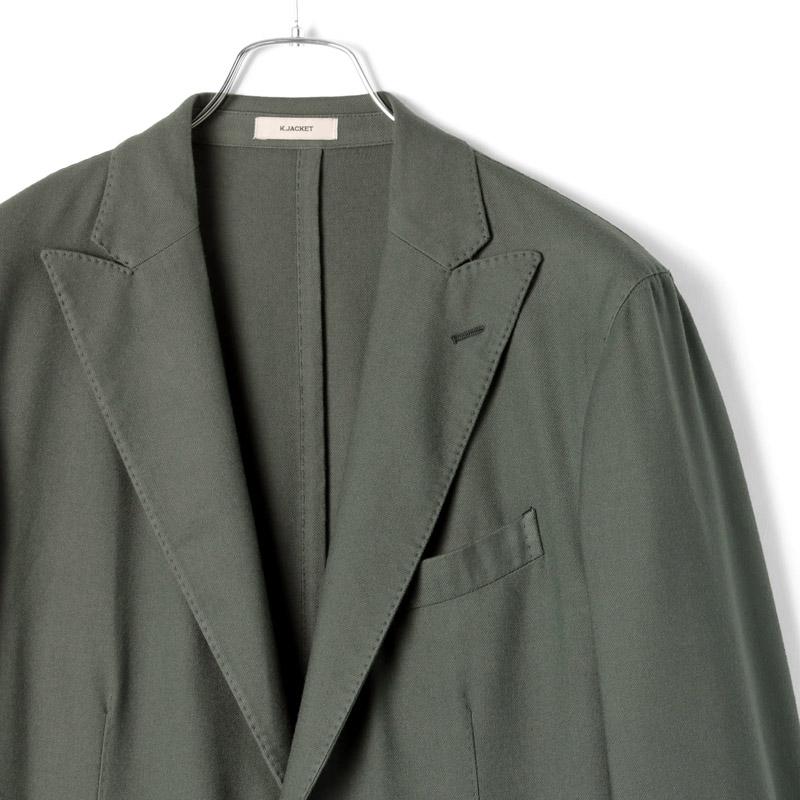 BOGLIOLI / ボリオリ ガーメントダイウールソフトツイル2Bジャケット(K.JACKET) （グレイッシュオリーブ）の画像