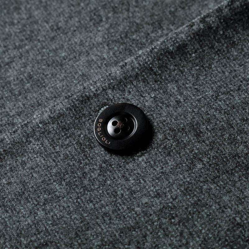 BOGLIOLI / ボリオリ ガーメントダイウールソフトフランネル3Bジャケット(K.JACKET) （ブルーグレー×ブラック）の画像