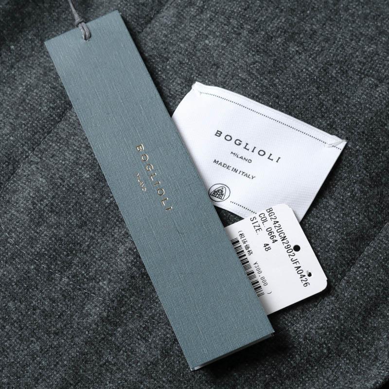 BOGLIOLI / ボリオリ ガーメントダイウールソフトフランネル3Bジャケット(K.JACKET) （ブルーグレー×ブラック）の画像
