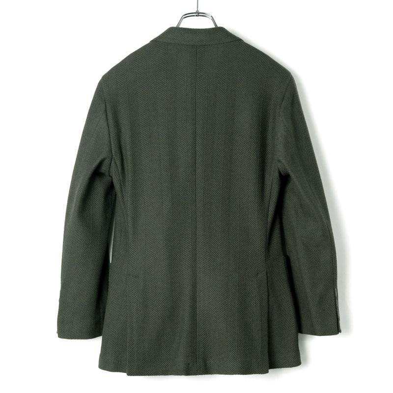 BOGLIOLI / ボリオリ ガーメントダイウールシルクコットンヘリンボーン6Bダブルジャケット(K.JACKET) （オリーブグリーン）の画像