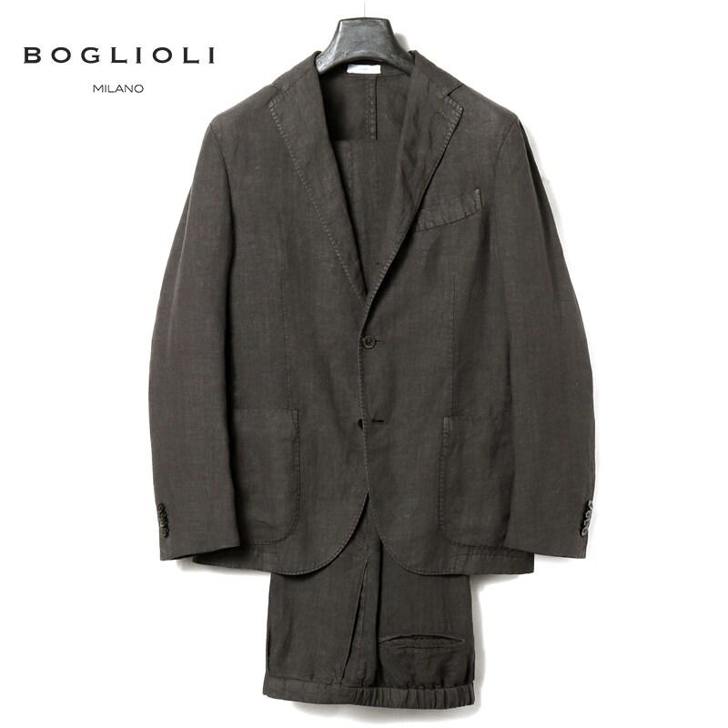 BOGLIOLI（ボリオリ） ガーメントダイリネンポプリン3Bスーツ(COAT 