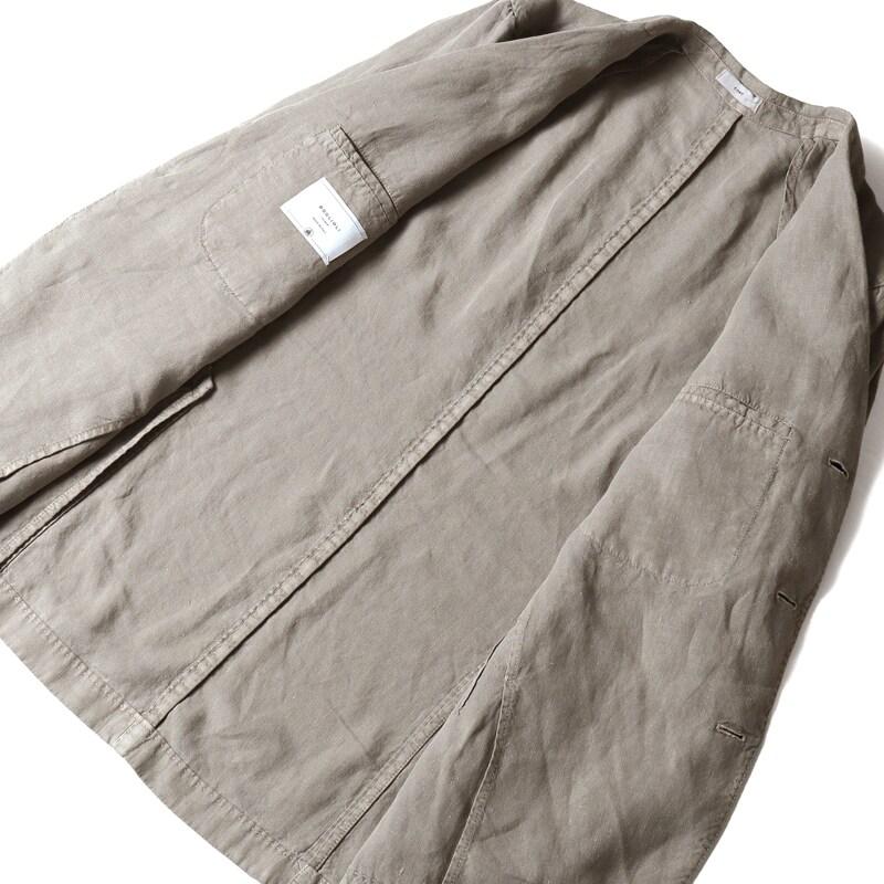 BOGLIOLI / ボリオリ ガーメントダイリネンポプリン3Bスーツ(COAT) （グレージュ）の画像