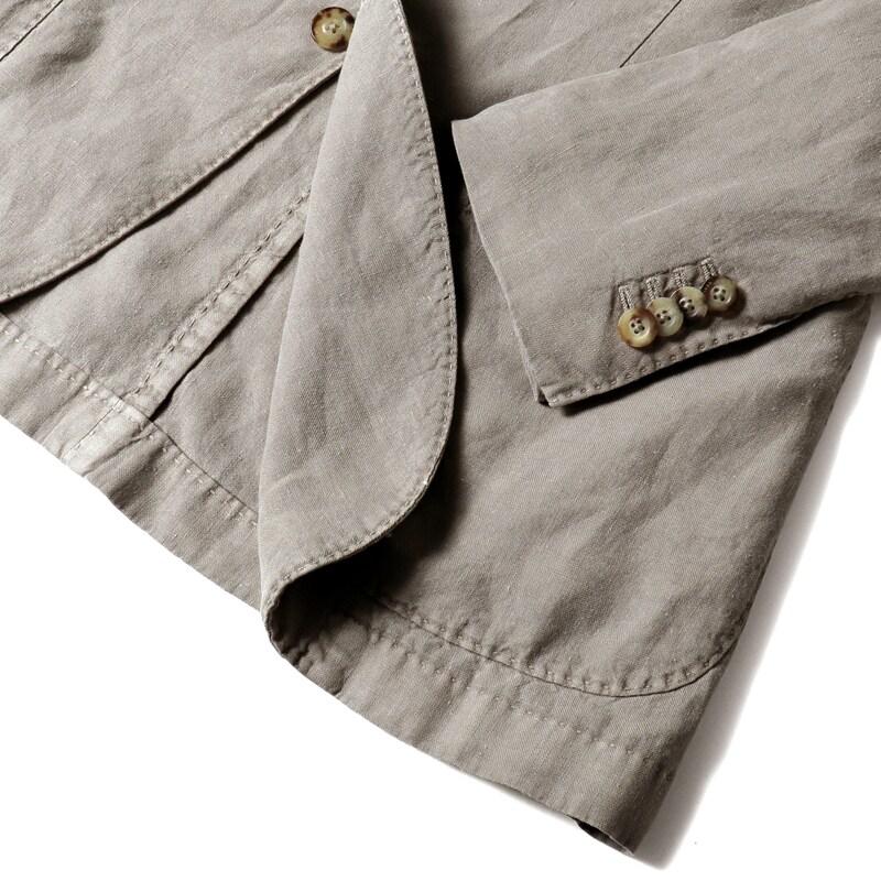 BOGLIOLI / ボリオリ ガーメントダイリネンポプリン3Bスーツ(COAT) （グレージュ）の画像