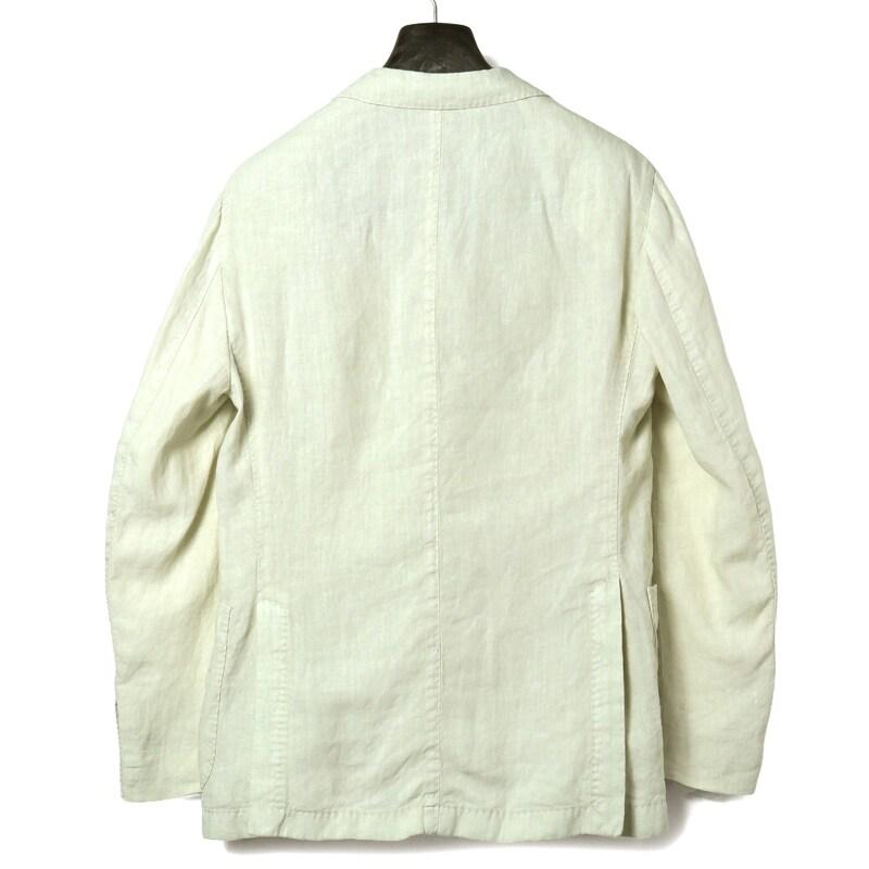BOGLIOLI / ボリオリ ガーメントダイリネンポプリン3Bスーツ(COAT) （エクリュ）の画像