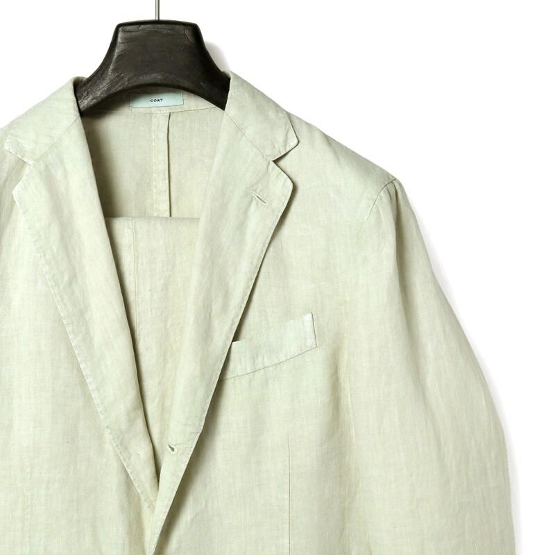 BOGLIOLI / ボリオリ ガーメントダイリネンポプリン3Bスーツ(COAT) （エクリュ）の画像