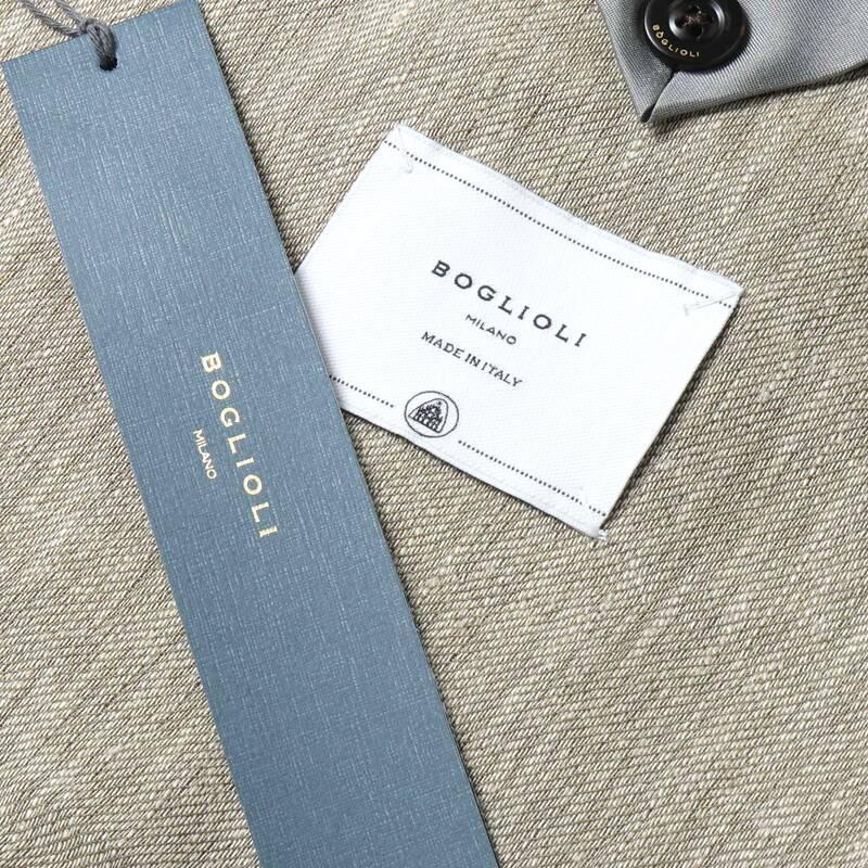 BOGLIOLI / ボリオリ ウォッシュドリネンスラブ2Bジャケット(WINDSOR) （メランジカーキベージュ）の画像
