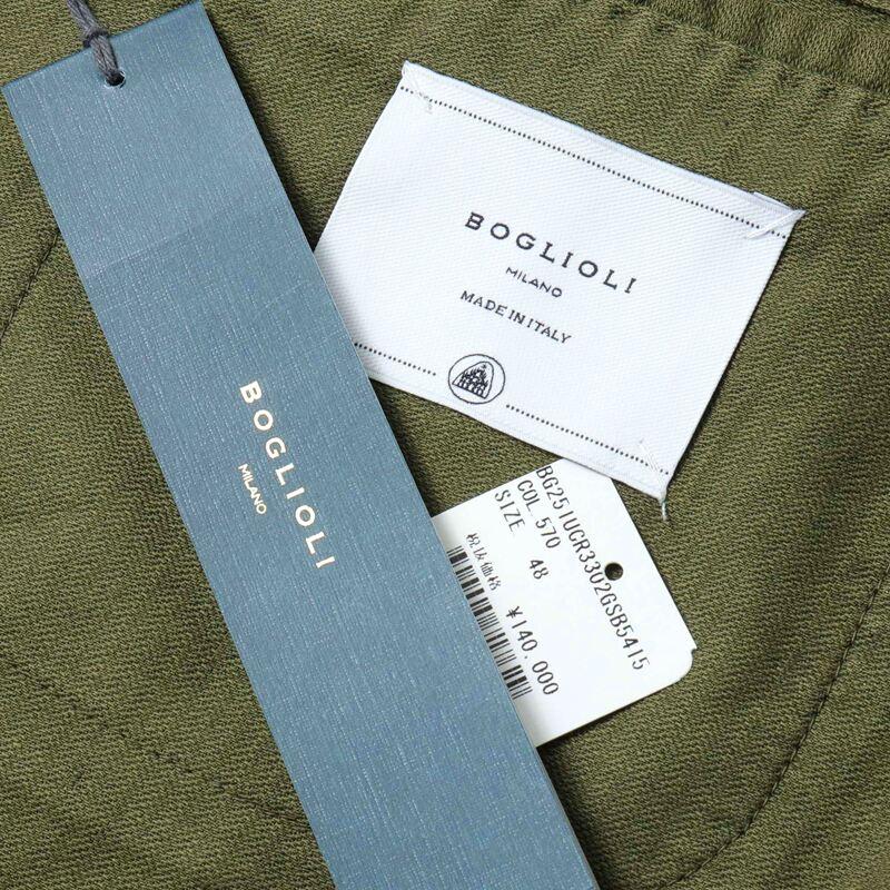 BOGLIOLI / ボリオリ ガーメントダイリネンコットンストレッチヘリンボーン3Bジャケット(COAT) （オリーブグリーン）の画像