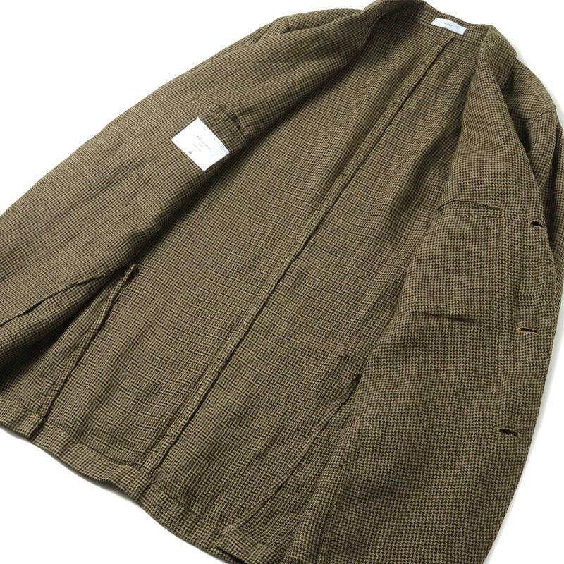 BOGLIOLI / ボリオリ 千鳥格子柄リネンサマーツイード3Bジャケット(COAT) （ブラック×ベージュ）の画像