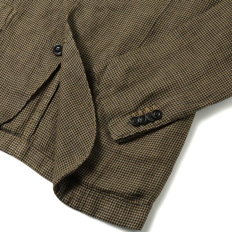 BOGLIOLI / ボリオリ 千鳥格子柄リネンサマーツイード3Bジャケット(COAT) （ブラック×ベージュ）の画像