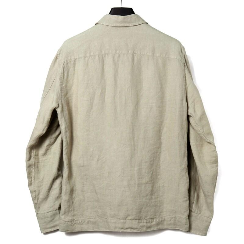 新品未使用品BOGLIOLI ボリオリ ガーメントダイリネンK.JACKET46 BOGLIOLI（ボリオリ） ガーメントダイリネンヘリンボーンサファリ