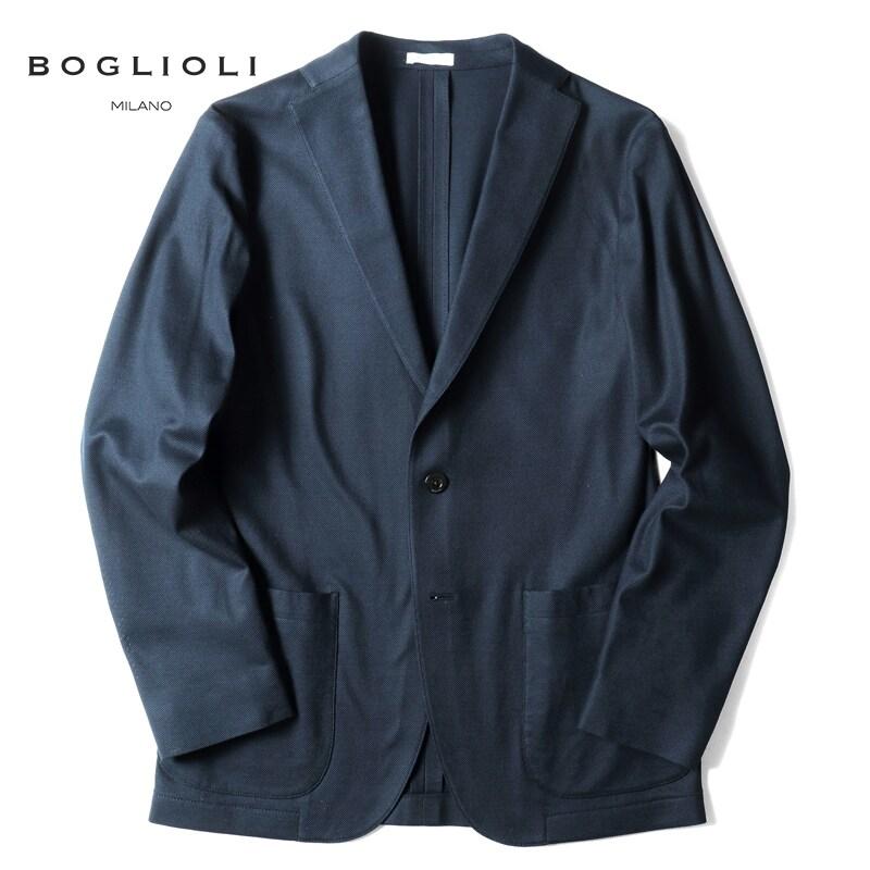 メンズ BOGLIOLI COATイタリア製コットンアンコンジャケットブルー 46