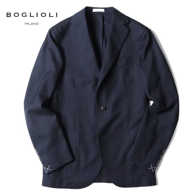 BOGLIOLI ボリオリ DOVER ホップサック ネイビー 44 美品 BOGLIOLI（ボリオリ） ウールホップサック3Bジャケット(DOVER