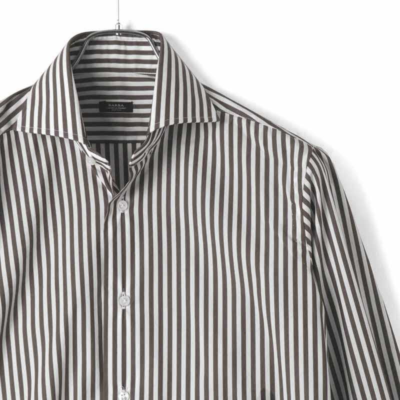 BARBA（バルバ） ストライプ柄コットンポリエステルストレッチブロード