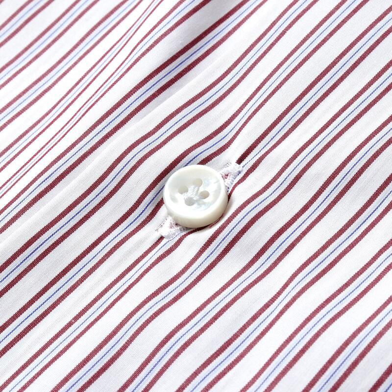 BARBA（バルバ） ストライプ柄コットンポプリンワイドカラーシャツ