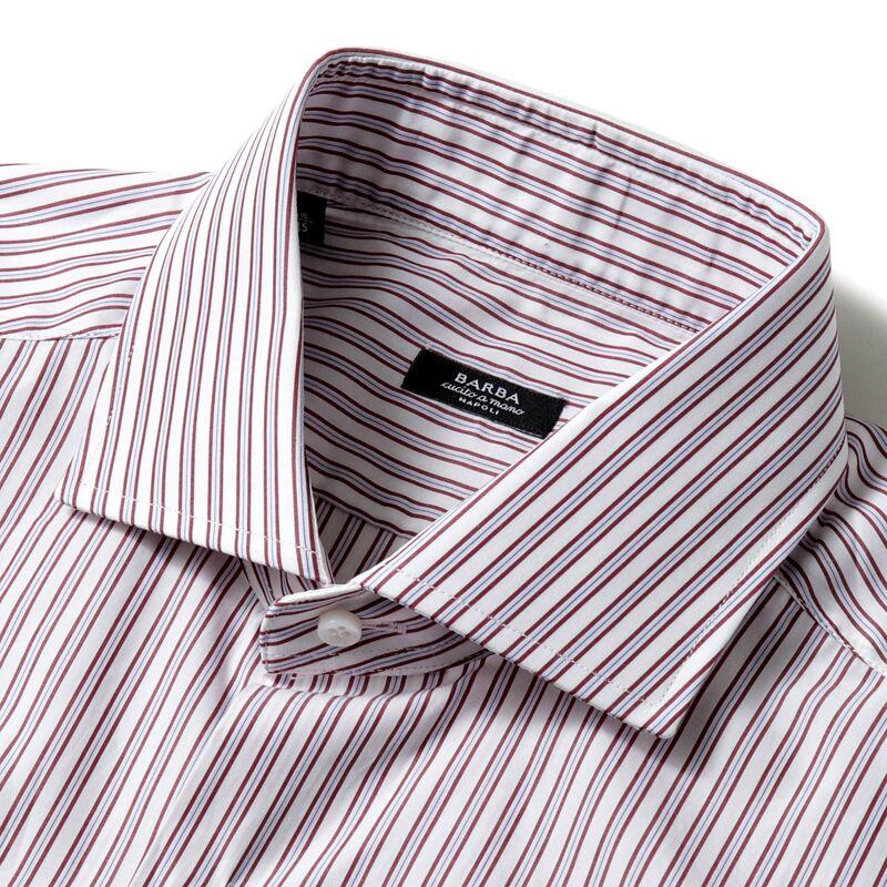 BARBA（バルバ） ストライプ柄コットンポプリンワイドカラーシャツ
