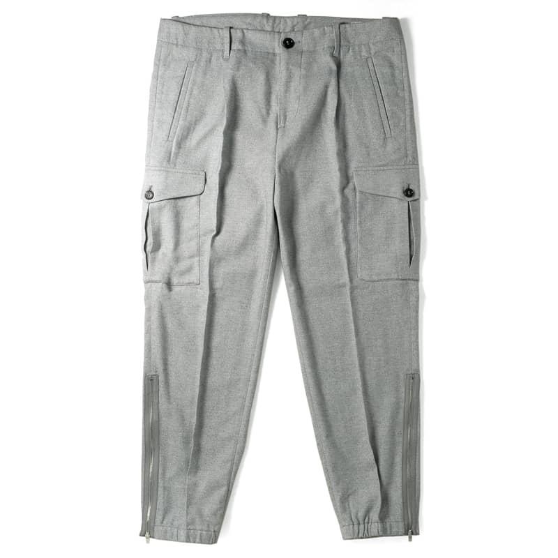 BRUNELLO CUCINELLI ブルネロクチネリ 秋冬 コットンフランネルヘリンボーン柄アンクルジップカーゴパンツ [brc2270171]  :brc2270171:ルネドメニカ ヤフーショッピング店 - 通販 - Yahoo!ショッピング