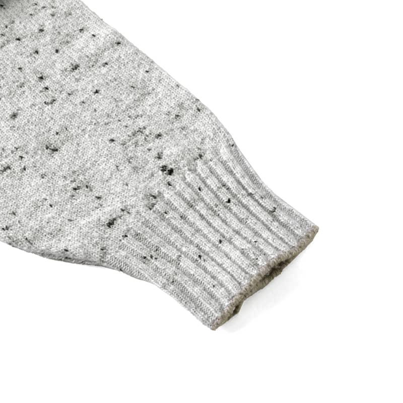 BRUNELLO CUCINELLI / ブルネロクチネリウールカシミヤナイロンメランジミドルゲージクルーネックニット(M4672300)（ホワイト×ブラック×グレー）の画像