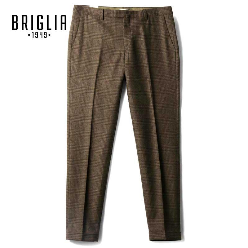 BRIGLIA 1949 / ブリリア グレンチェック柄ウールシルク混ストレッチ