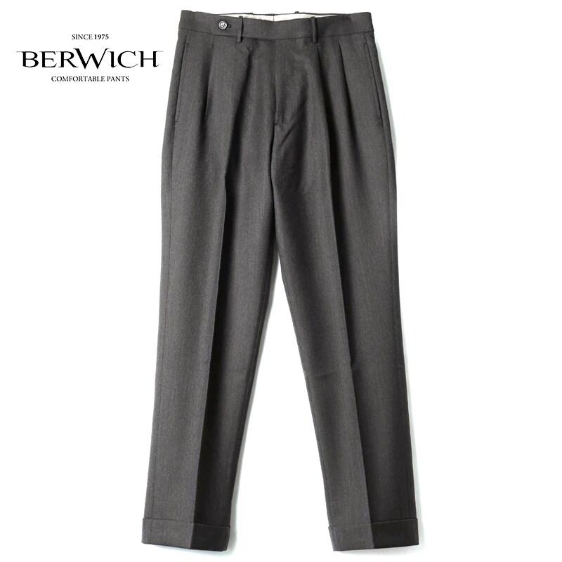 BERWICH（ベルウィッチ） ウールギャバジン2プリーツパンツ(ARDBEG