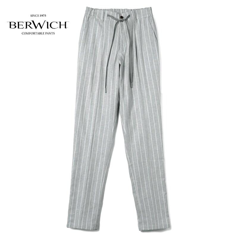 BERWICH（ベルウィッチ） ストライプ柄リネンレーヨン1プリーツドロー