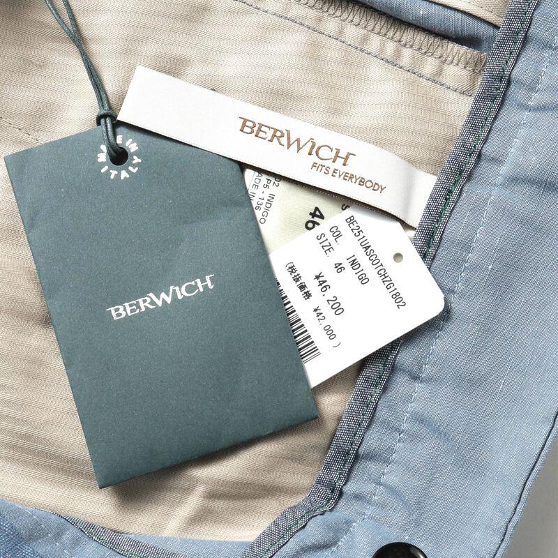 BERWICH / ベルウィッチ リネンコットンサイドアジャスター付き2プリーツパンツ(SCOTCH/ZG1802) （スモークブルー）の画像