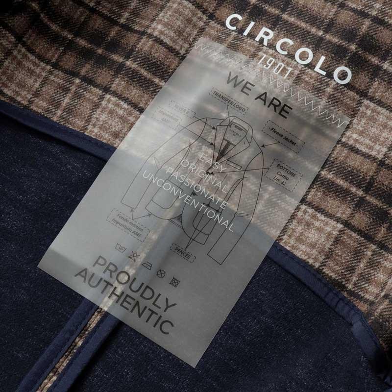 CIRCOLO 1901（チルコロ 1901） チェック柄コットンストレッチ裏起毛 