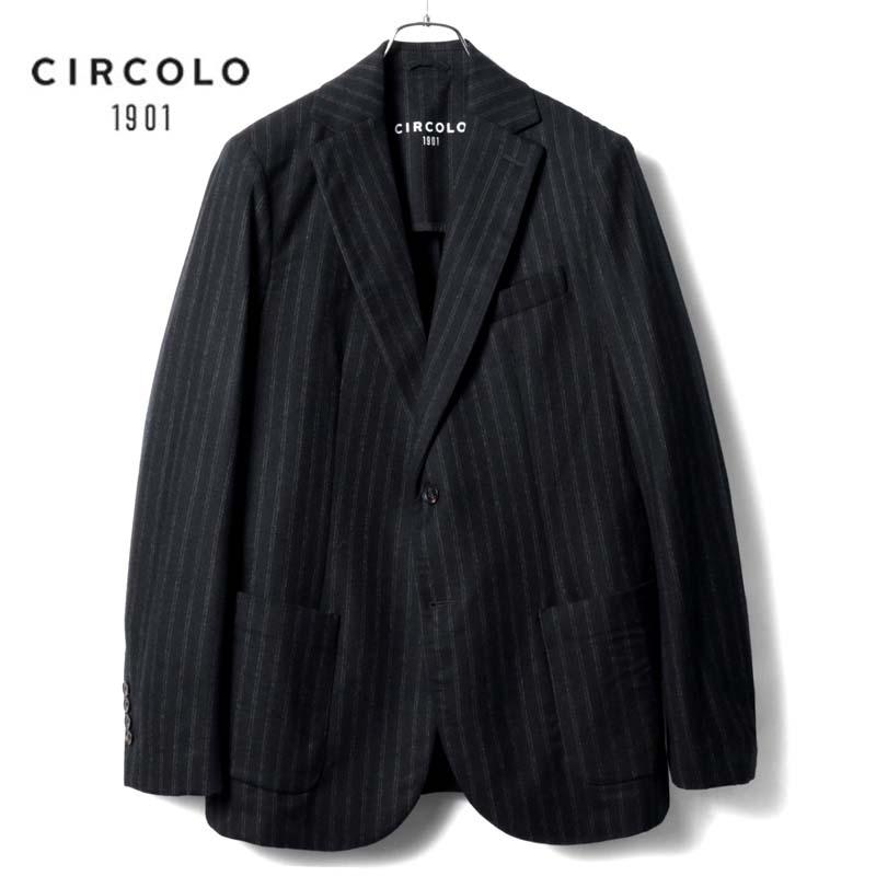 CIRCOLO 1901（チルコロ 1901） ストライプ柄ウールストレッチ