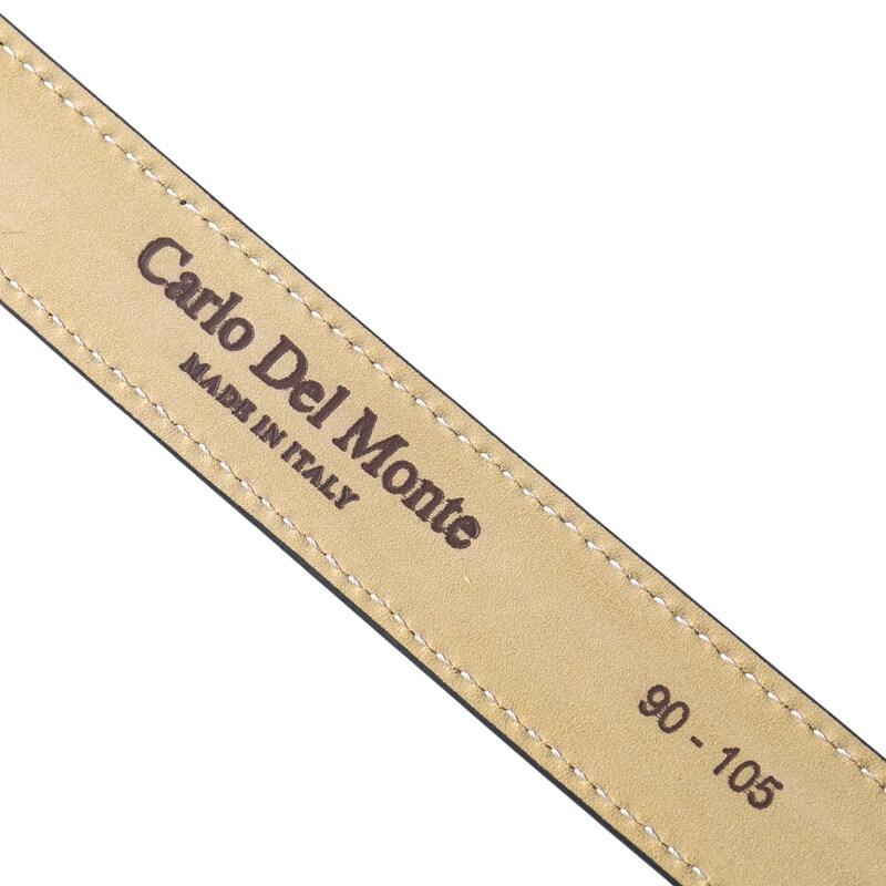 Carlo Del Monte / カルロデルモンテ カーフポリッシュドレザーナローベルト(J002-01) （本体：ネイビー バックル：シルバー）_7