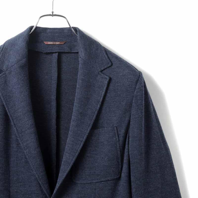 CANALI / カナーリ コットンウールポリエステルジャージー2Bジャケット(JJ02855/J0146A) （メランジブルー）の画像