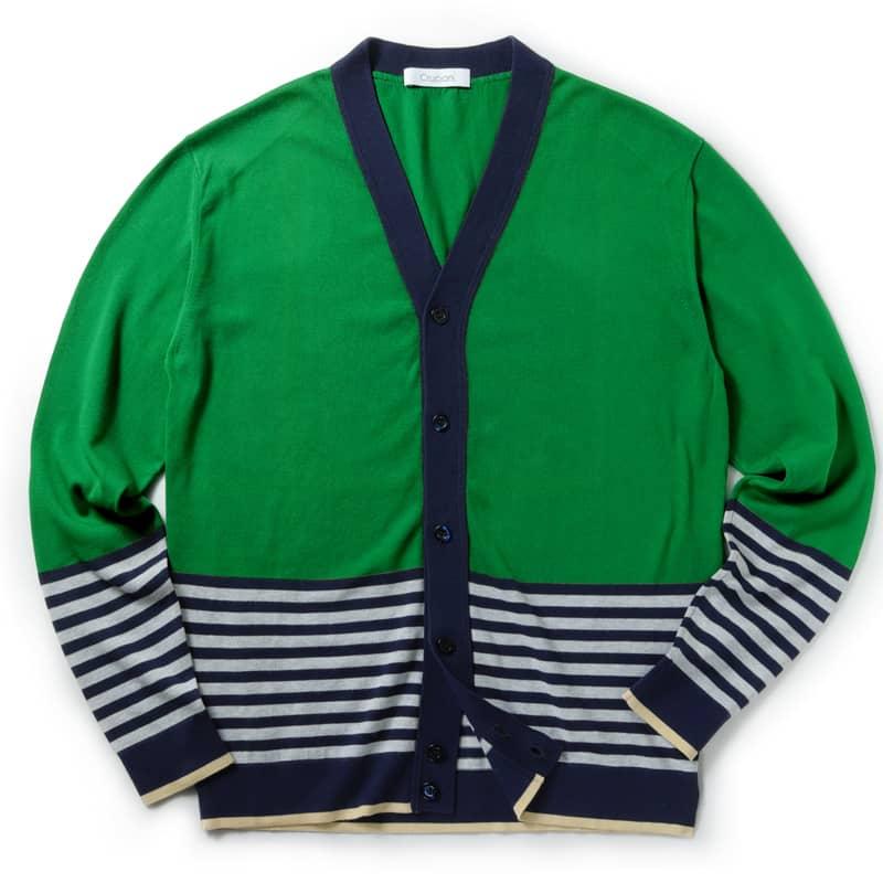 Cruciani / クルチアーニ春夏 ボーダー柄コットンハイゲージVネック