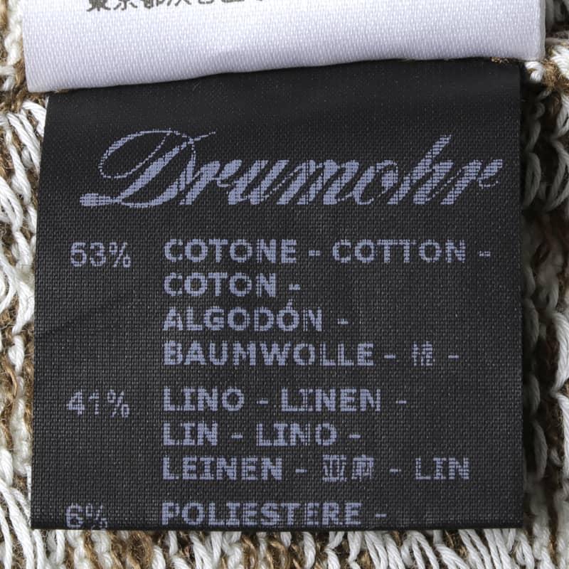 DRUMOHR Drumohr / ドルモアコットンリネンビスコッティ柄 DRUMOHR Drumohr / ドルモアコットンリネンビスコッティ柄