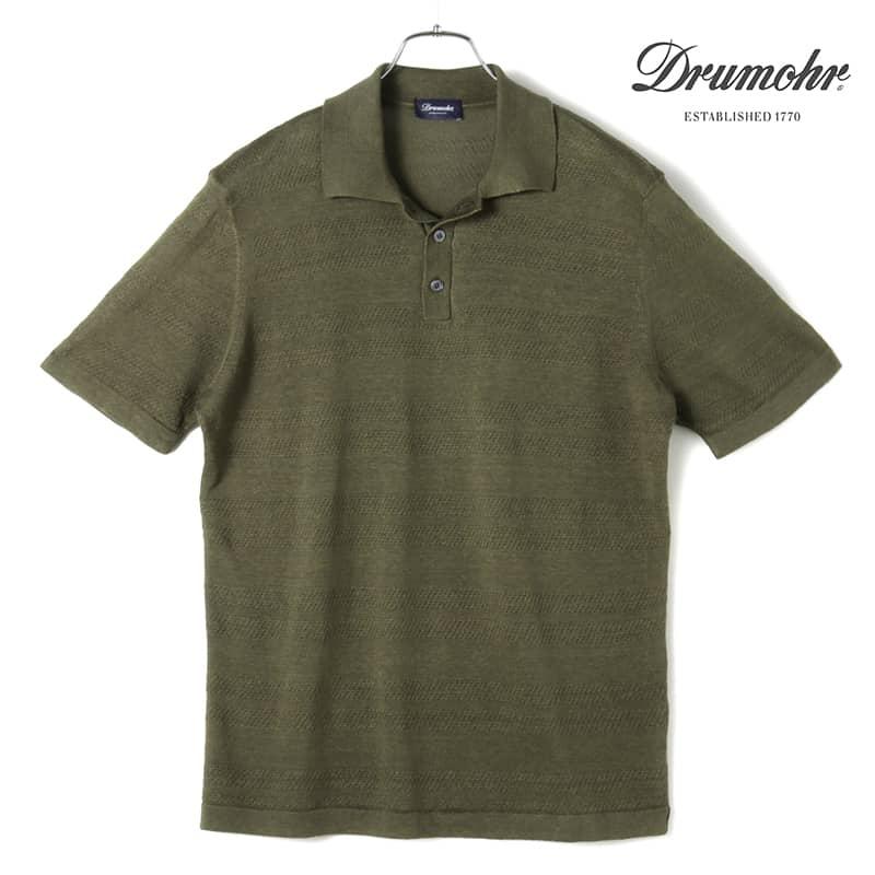 DRUMOHR Drumohr / ドルモアリネンコットンジャカード半袖ニット DRUMOHR Drumohr / ドルモアリネンコットンジャカード半袖ニット
