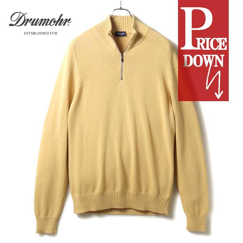 メンズ Drumohr ドルモア コットンニット 50 イエローベージュ