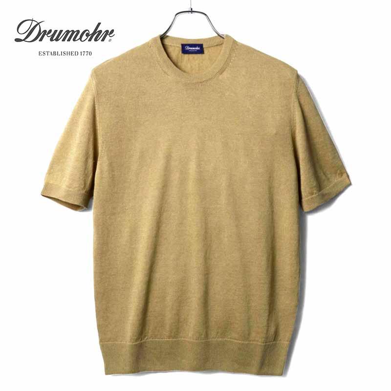 DRUMOHR（ドルモア） リネンコットンハイゲージ半袖クルーネックニット 