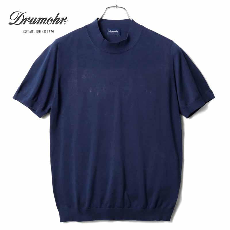 DRUMOHR（ドルモア） コットンハイゲージ半袖モックネックニット 