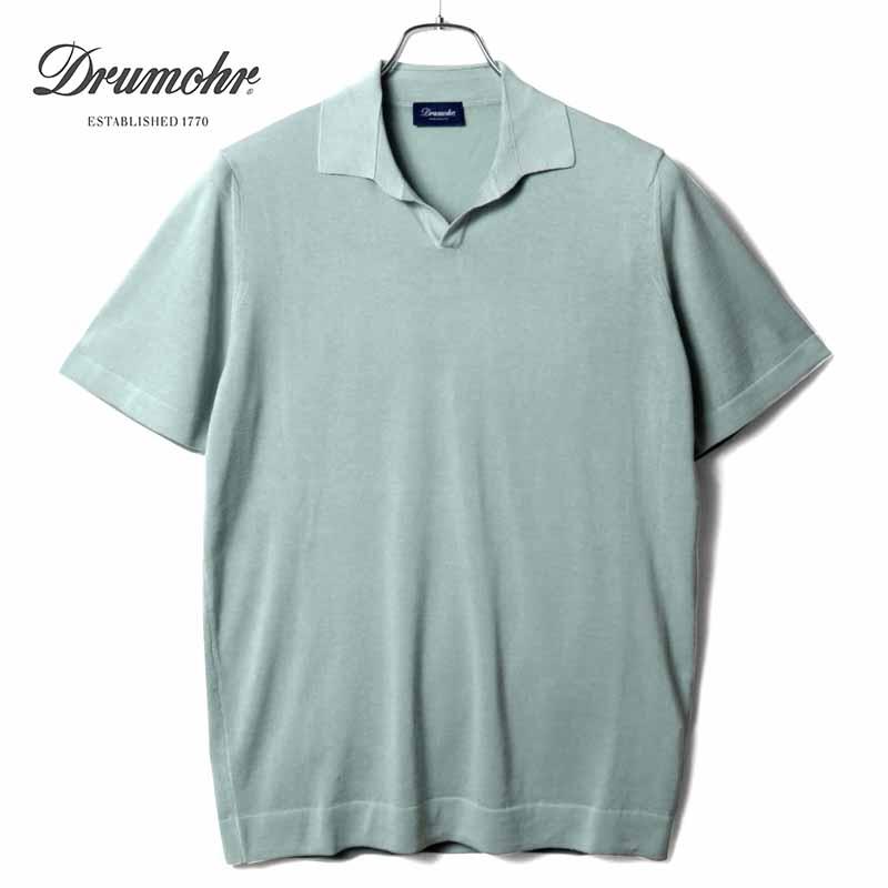 DRUMOHR（ドルモア） コットンハイゲージ半袖スキッパーニット 