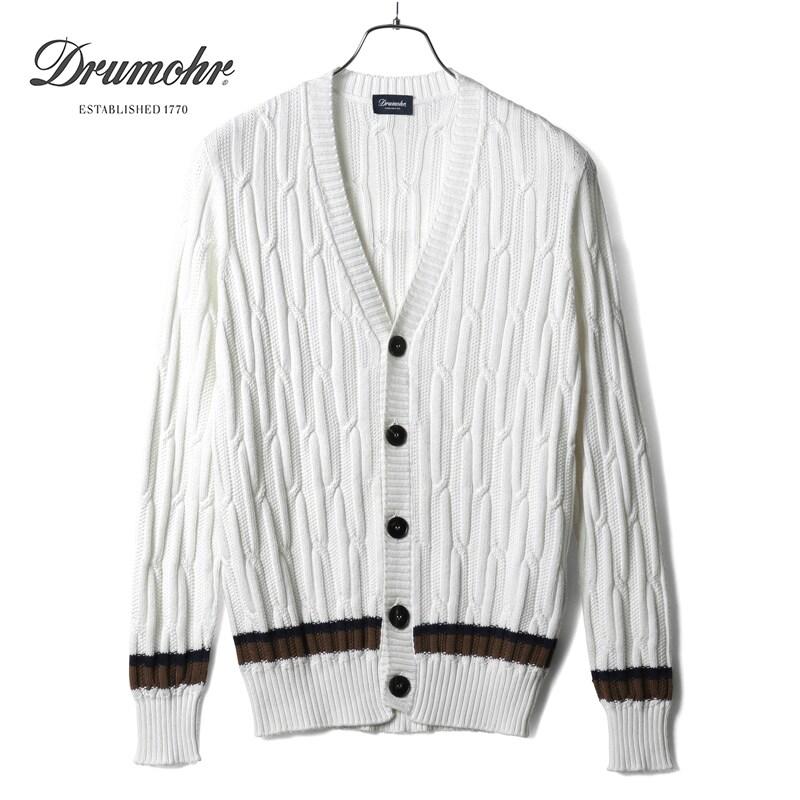 DRUMOHR（ドルモア） ケーブル編みコットンカシミヤミドルゲージ