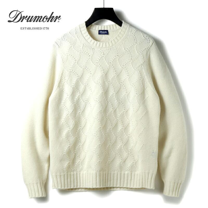 DRUMOHR（ドルモア） カシミヤミドルゲージパターンドクルーネック