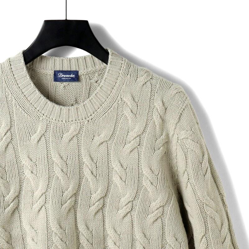 DRUMOHR（ドルモア） ケーブル編みカシミヤミドルゲージシームレス